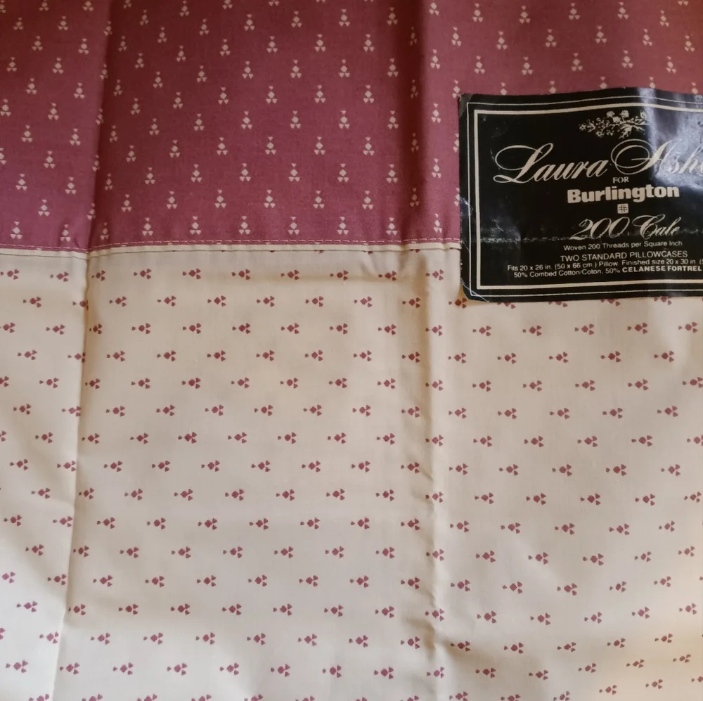 NOS Laura Ashley Burlington 200 Cale Pillowcase *Single* Vintage